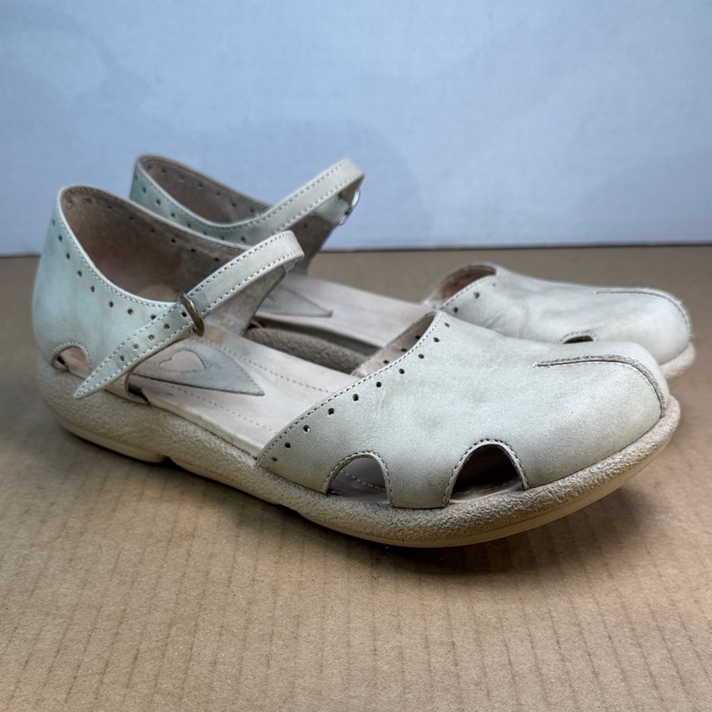 Dansko Ivory Leather Mary Jane Sandals